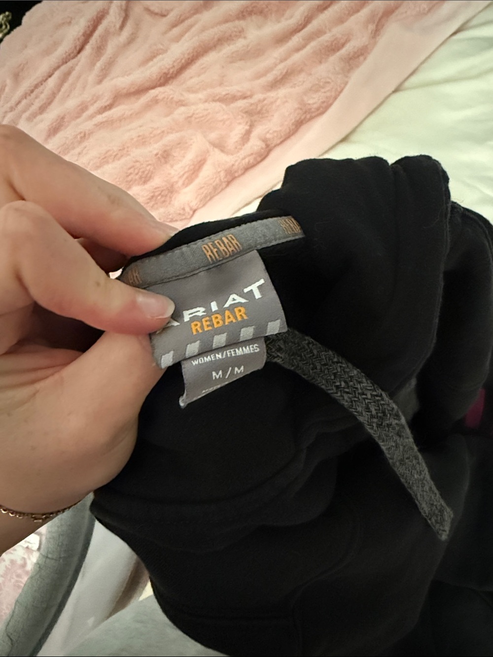 Ariat Black Hoodie with Magenta Sleeve Logo - Picture 3 of 3